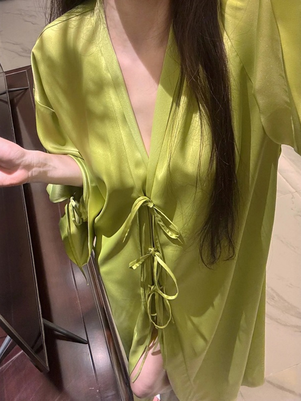 Robe Silk Women - روب كارديجان خفيف الوزن بأكمام طويلة