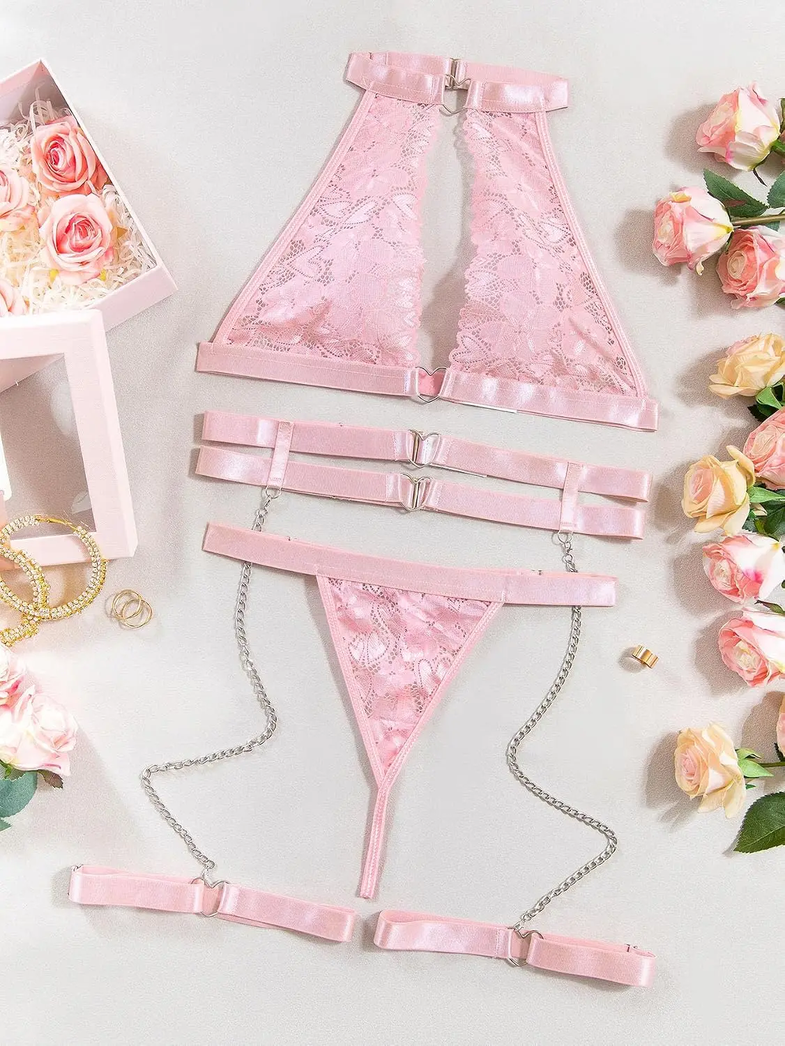 طقم لانجري فوكسيني مثير من 3 ق - مراجعة Garter Belt Set وسعره